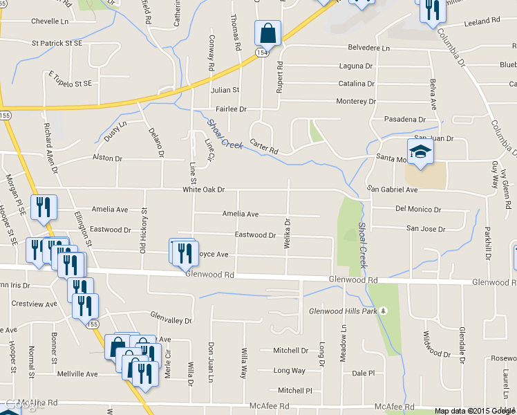 map of restaurants, bars, coffee shops, grocery stores, and more near 2786 Amelia Avenue in Decatur
