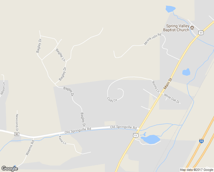map of restaurants, bars, coffee shops, grocery stores, and more near 542 Cody Circle in Springville