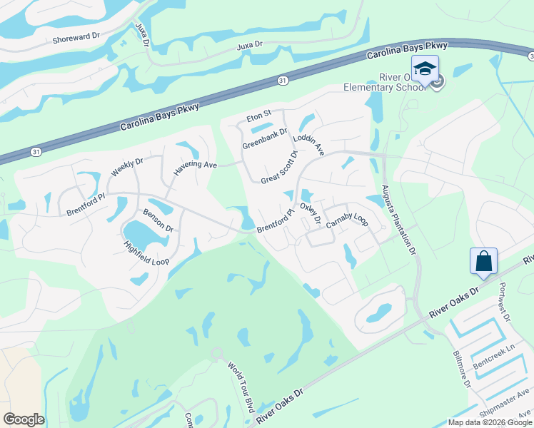 map of restaurants, bars, coffee shops, grocery stores, and more near 313 Nislington Court in Myrtle Beach