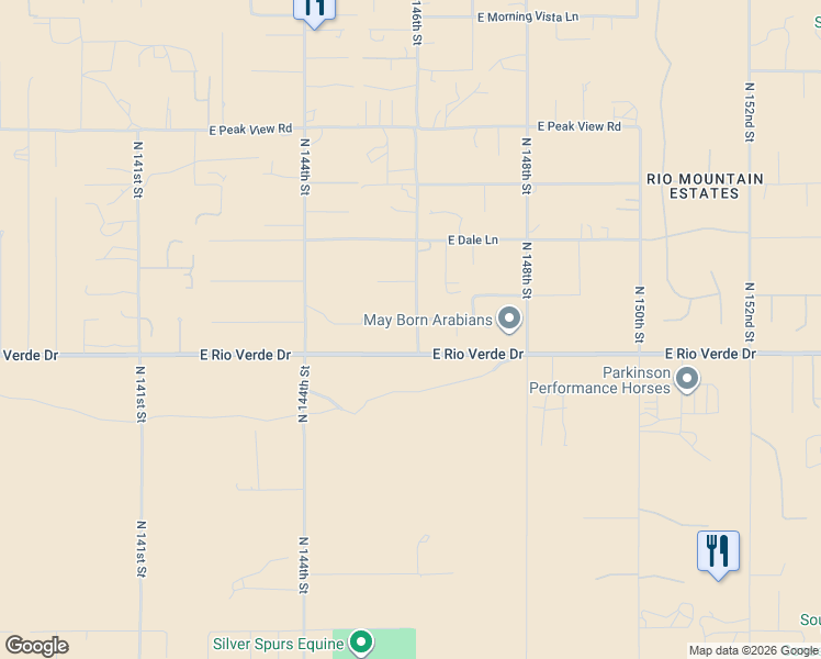 map of restaurants, bars, coffee shops, grocery stores, and more near 14608 East Desert Vista Trail in Scottsdale