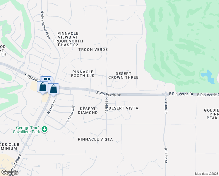 map of restaurants, bars, coffee shops, grocery stores, and more near 11432 East Mark Lane in Scottsdale