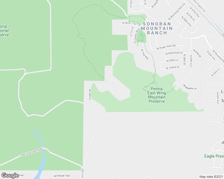 map of restaurants, bars, coffee shops, grocery stores, and more near 7351 West Brookhart Way in Peoria