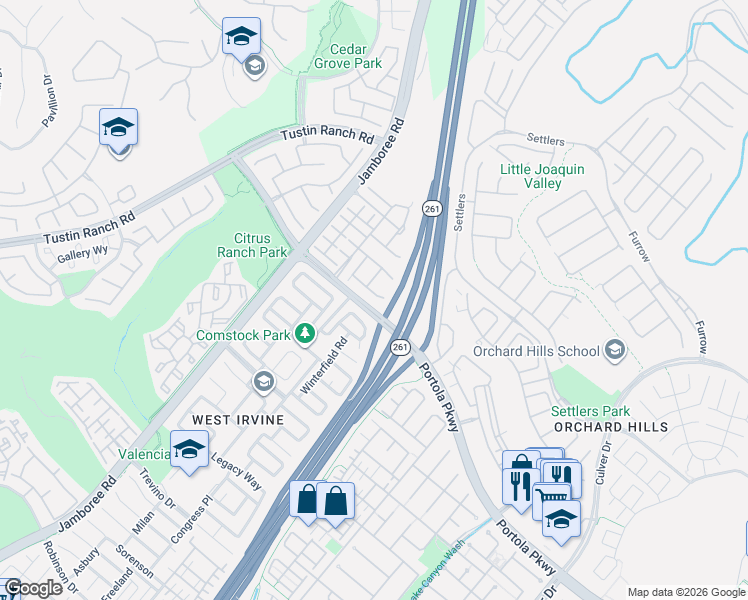 map of restaurants, bars, coffee shops, grocery stores, and more near 9 Easthaven in Irvine