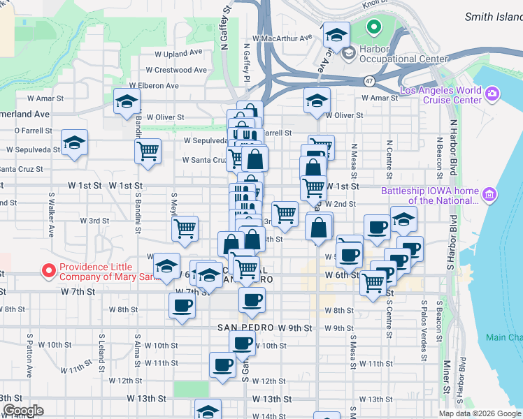map of restaurants, bars, coffee shops, grocery stores, and more near 664 West 2nd Street in Los Angeles