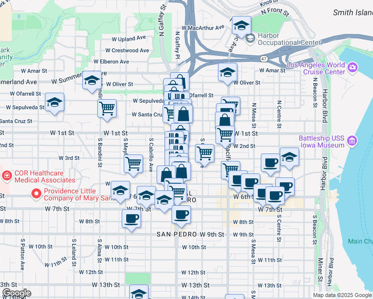 map of restaurants, bars, coffee shops, grocery stores, and more near 663 West 2nd Street in Los Angeles