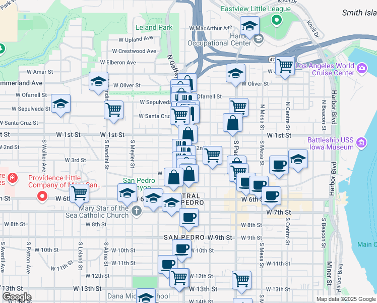 map of restaurants, bars, coffee shops, grocery stores, and more near 664 West 2nd Street in Los Angeles