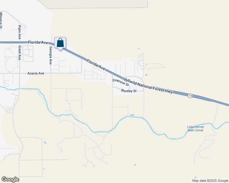 map of restaurants, bars, coffee shops, grocery stores, and more near 26126 Marshall Avenue in Hemet