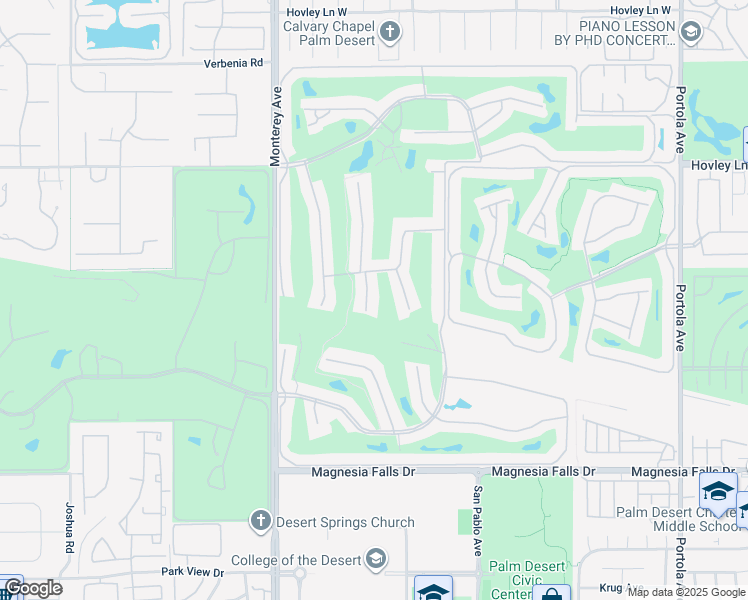 map of restaurants, bars, coffee shops, grocery stores, and more near 298 San Vincente Circle in Palm Desert