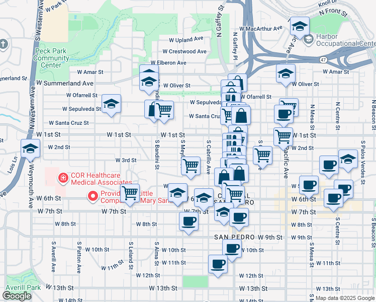 map of restaurants, bars, coffee shops, grocery stores, and more near 862 West 2nd Street in Los Angeles