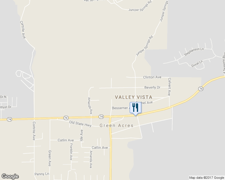 map of restaurants, bars, coffee shops, grocery stores, and more near 33505 Beverly Drive in Hemet