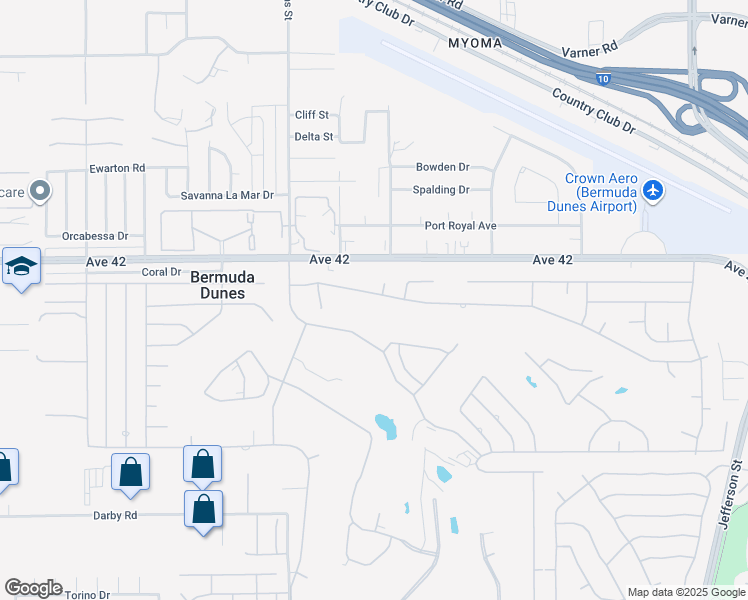 map of restaurants, bars, coffee shops, grocery stores, and more near 79211 Bermuda Dunes Drive in Bermuda Dunes