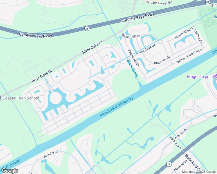 map of restaurants, bars, coffee shops, grocery stores, and more near 1340 Rue De Jean Avenue in Myrtle Beach