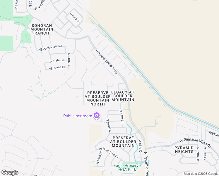map of restaurants, bars, coffee shops, grocery stores, and more near 28431 North 65th Lane in Phoenix
