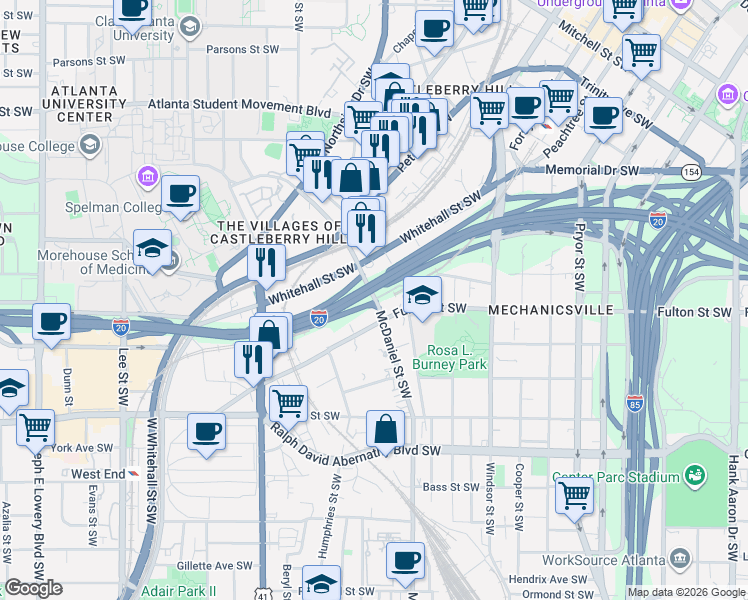 map of restaurants, bars, coffee shops, grocery stores, and more near 457 McDaniel St SW in Atlanta