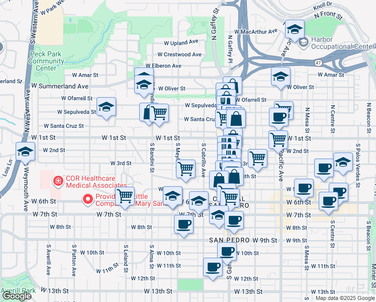 map of restaurants, bars, coffee shops, grocery stores, and more near 862 West 2nd Street in Los Angeles