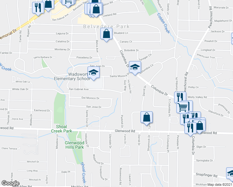 map of restaurants, bars, coffee shops, grocery stores, and more near 1859 San Gabriel Avenue in Decatur