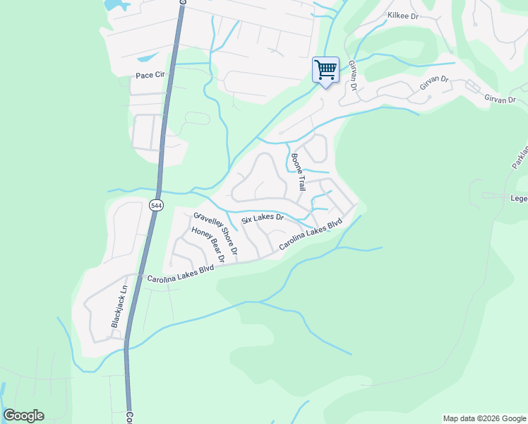 map of restaurants, bars, coffee shops, grocery stores, and more near 609 Six Lakes Drive in Myrtle Beach