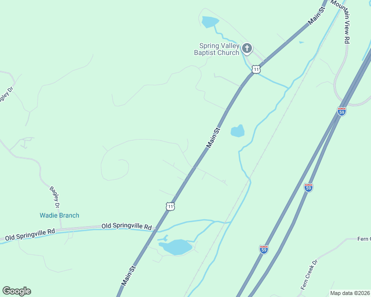 map of restaurants, bars, coffee shops, grocery stores, and more near 3671 U.S. 11 in Springville