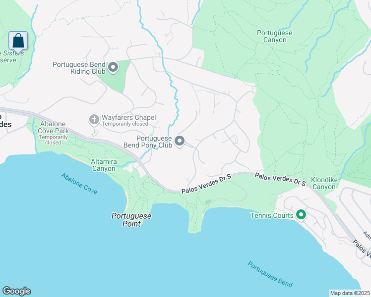 map of restaurants, bars, coffee shops, grocery stores, and more near West Pomegranate Road in Rancho Palos Verdes