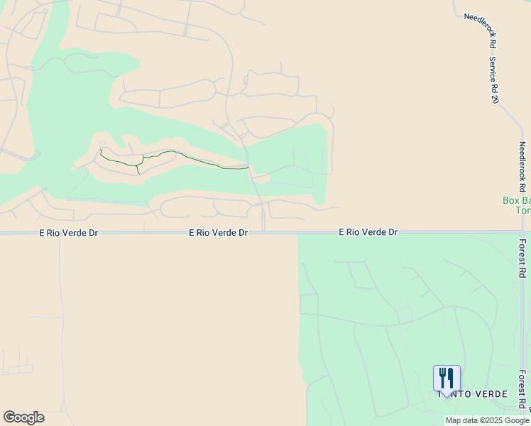 map of restaurants, bars, coffee shops, grocery stores, and more near 29005 N Verde River Way E in Rio Verde