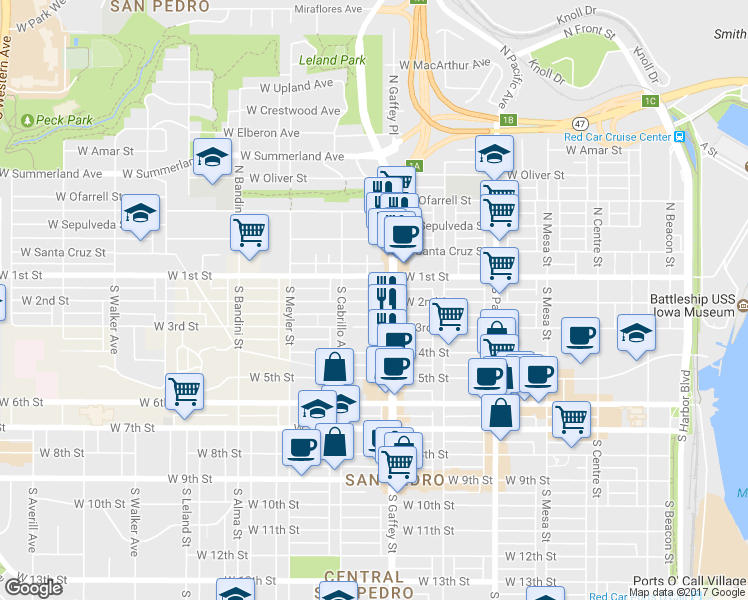 map of restaurants, bars, coffee shops, grocery stores, and more near 732 West 2nd Street in Los Angeles