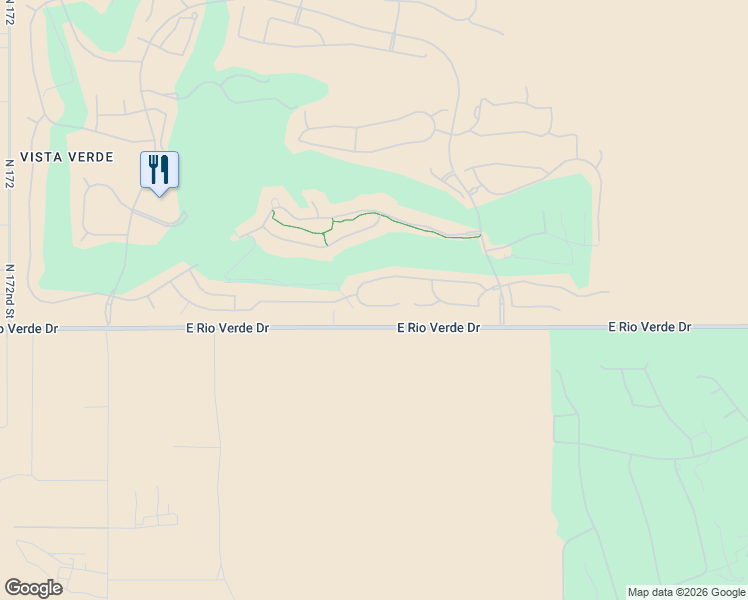 map of restaurants, bars, coffee shops, grocery stores, and more near 17892 East Silver Sage Lane in Rio Verde