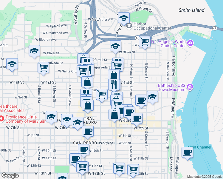 map of restaurants, bars, coffee shops, grocery stores, and more near 526 West 2nd Street in Los Angeles
