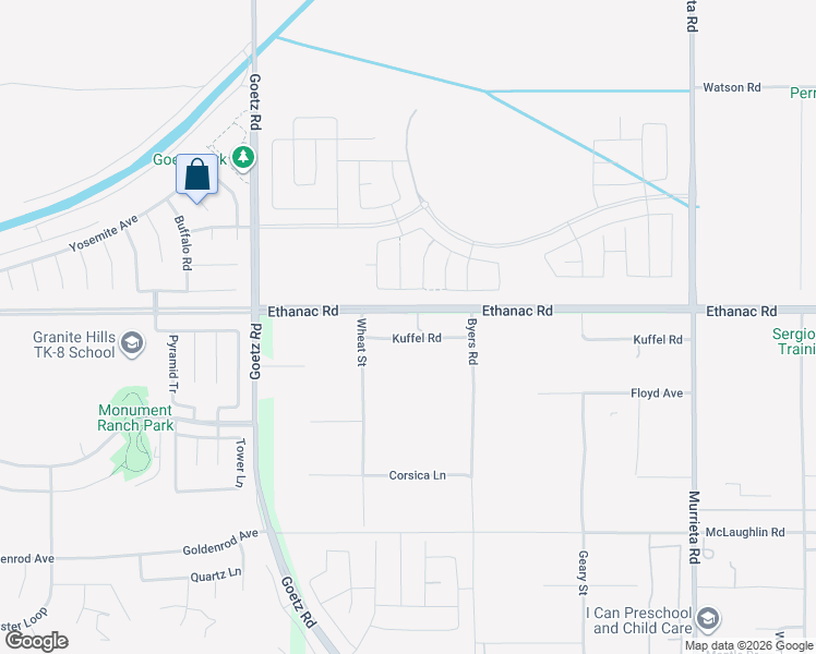 map of restaurants, bars, coffee shops, grocery stores, and more near 25360 Kuffel Road in Menifee