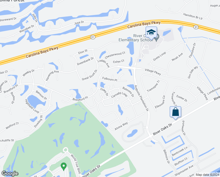 map of restaurants, bars, coffee shops, grocery stores, and more near 204 Threshing Way in Myrtle Beach
