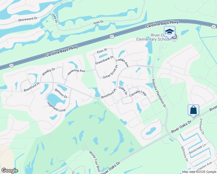 map of restaurants, bars, coffee shops, grocery stores, and more near 313 Islington Court in Myrtle Beach