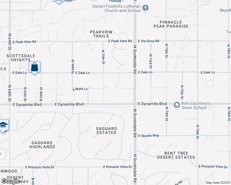 map of restaurants, bars, coffee shops, grocery stores, and more near 7081 East Mark Lane in Scottsdale