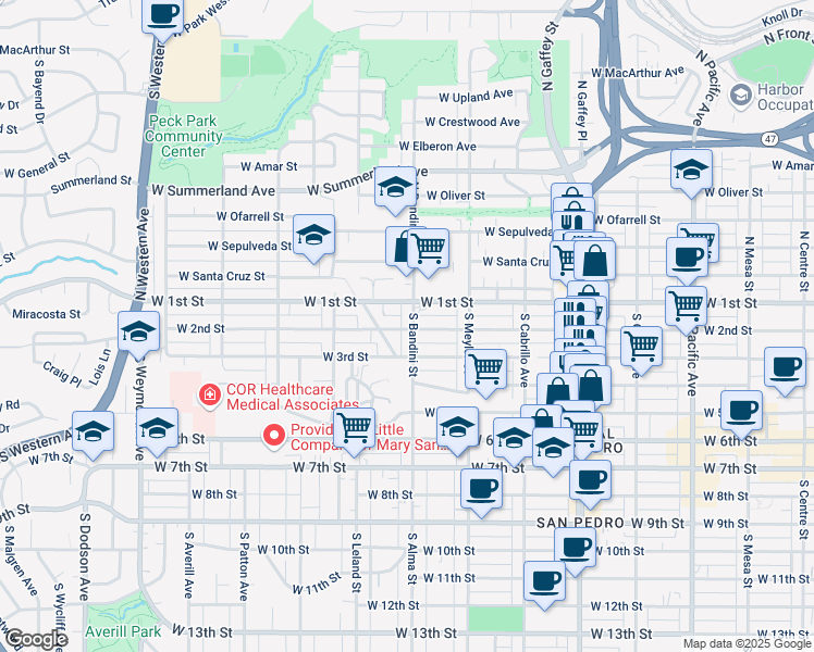 map of restaurants, bars, coffee shops, grocery stores, and more near 141 South Bandini Street in Los Angeles