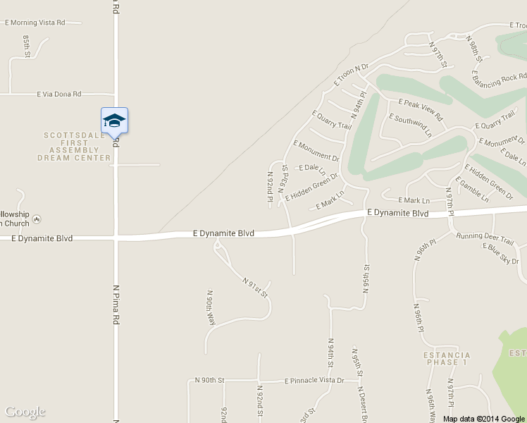 map of restaurants, bars, coffee shops, grocery stores, and more near 28316 North 92nd Place in Scottsdale