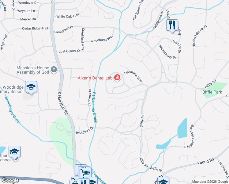 map of restaurants, bars, coffee shops, grocery stores, and more near 4888 Terrace Green Way in Stone Mountain