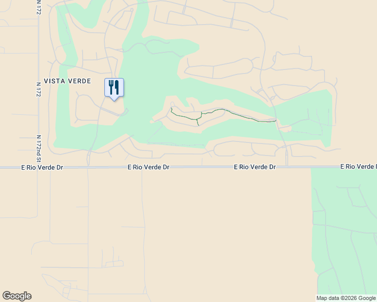 map of restaurants, bars, coffee shops, grocery stores, and more near 17772 East Silver Sage Lane in Rio Verde