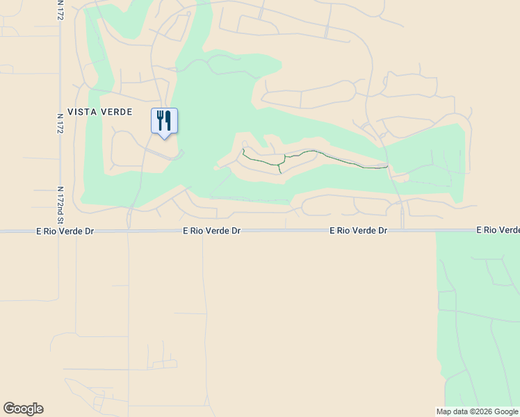 map of restaurants, bars, coffee shops, grocery stores, and more near 17772 East Silver Sage Lane in Rio Verde