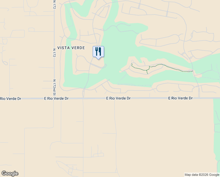 map of restaurants, bars, coffee shops, grocery stores, and more near 17603 Blaze Lane in Rio Verde