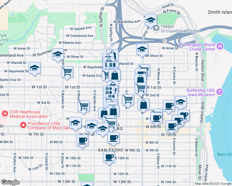map of restaurants, bars, coffee shops, grocery stores, and more near 664 West 2nd Street in Los Angeles