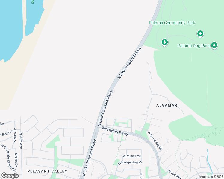 map of restaurants, bars, coffee shops, grocery stores, and more near North Lake Pleasant Parkway in Peoria