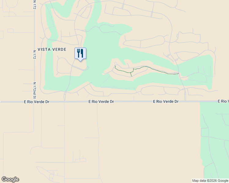 map of restaurants, bars, coffee shops, grocery stores, and more near 17716 East Silver Sage Lane in Rio Verde