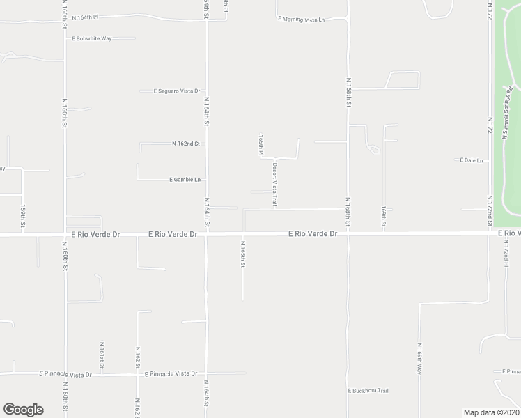 map of restaurants, bars, coffee shops, grocery stores, and more near 16412 East Desert Vista Trail in Scottsdale