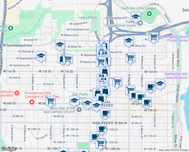 map of restaurants, bars, coffee shops, grocery stores, and more near 790 West 2nd Street in Los Angeles