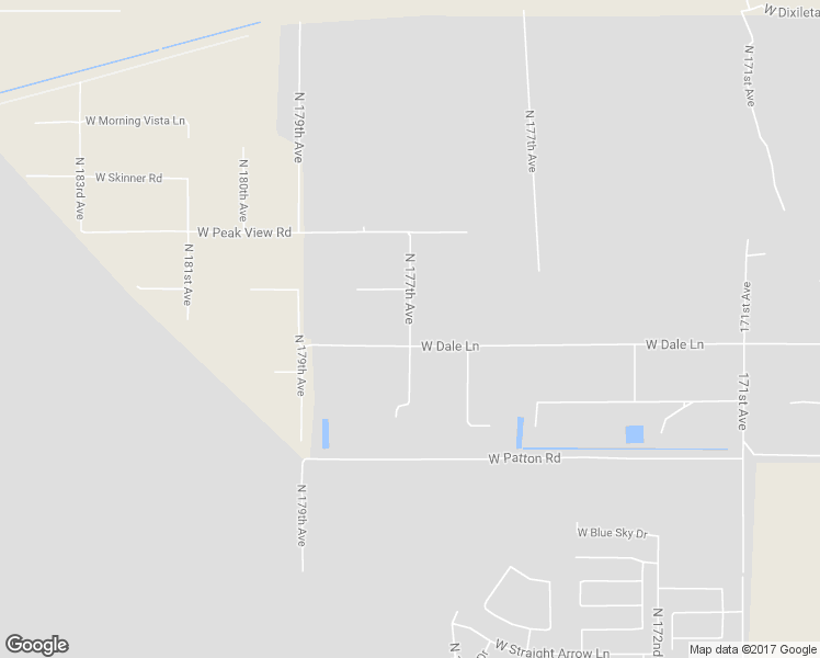 map of restaurants, bars, coffee shops, grocery stores, and more near North 177th Avenue in Surprise