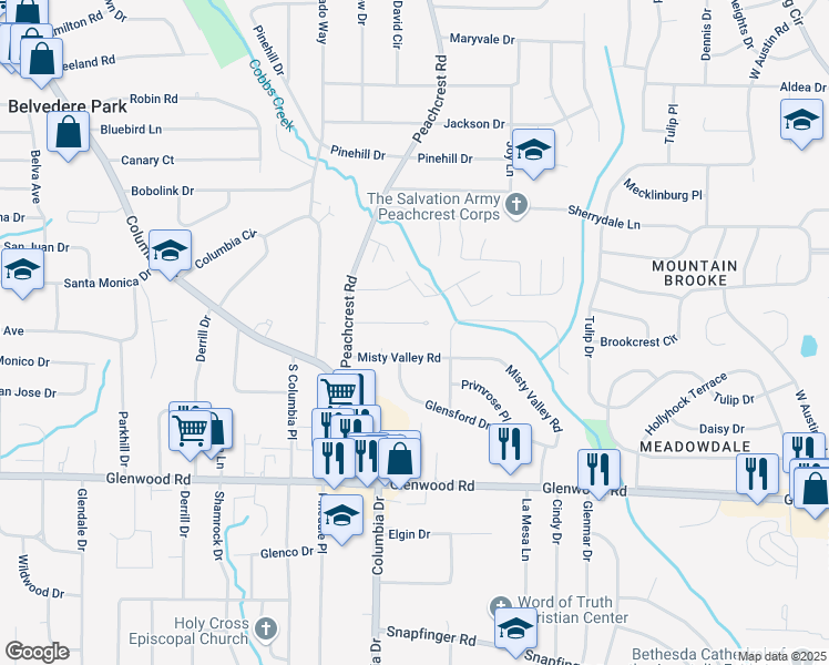 map of restaurants, bars, coffee shops, grocery stores, and more near 3393 Phillip Circle in Decatur