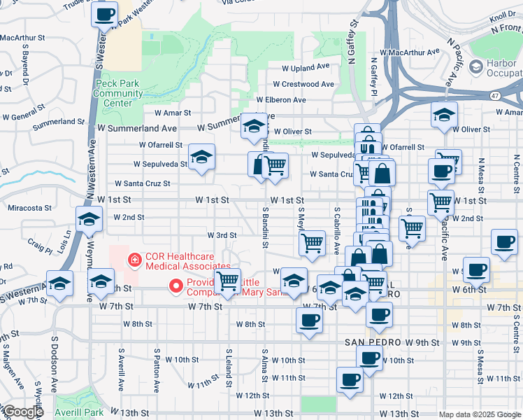 map of restaurants, bars, coffee shops, grocery stores, and more near 141 South Bandini Street in Los Angeles