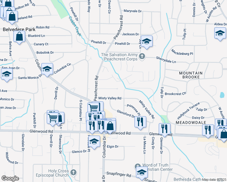 map of restaurants, bars, coffee shops, grocery stores, and more near 3393 Phillip Circle in Decatur
