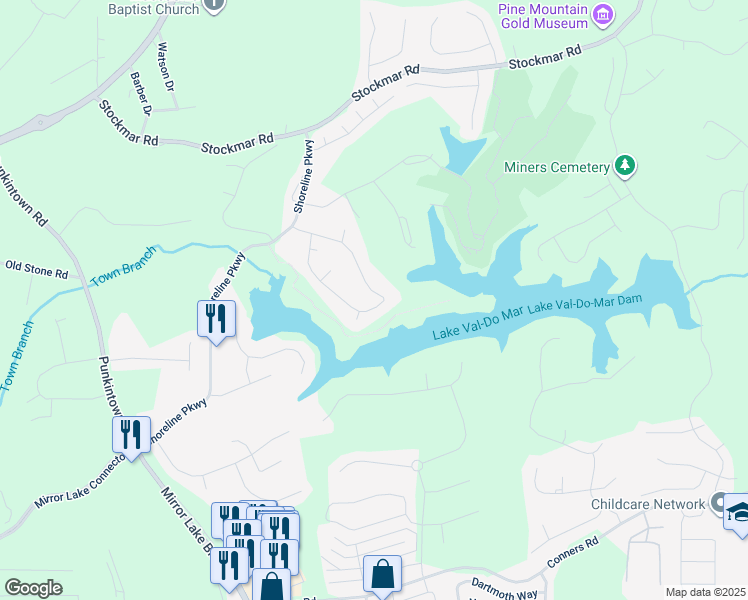 map of restaurants, bars, coffee shops, grocery stores, and more near 2486 Ridgelake Drive in Villa Rica