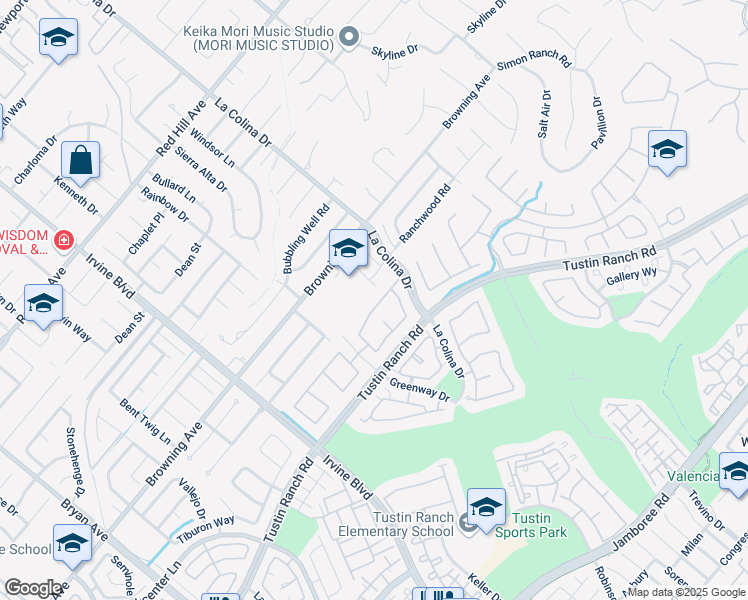 map of restaurants, bars, coffee shops, grocery stores, and more near 12605 Prescott Avenue in Tustin