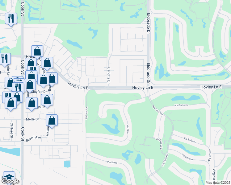 map of restaurants, bars, coffee shops, grocery stores, and more near 75741 Via Stia in Indian Wells