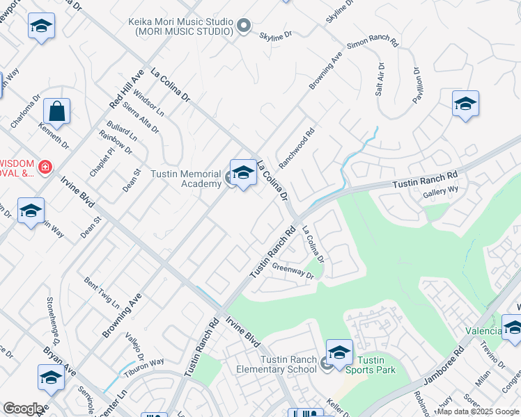 map of restaurants, bars, coffee shops, grocery stores, and more near 12605 Prescott Avenue in Tustin